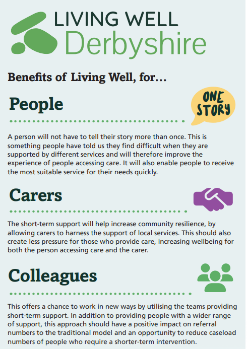 Capture of Living Well Derbyshire leaflet