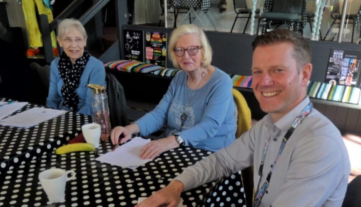 Experts by Experience L-R Rose, Jean and Ruth with Mark Powell, CEO of Derbyshire Healthcare