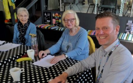 Experts by Experience L-R Rose, Jean and Ruth with Mark Powell, CEO of Derbyshire Healthcare Experts by Experience L-R Rose, Jean and Ruth with Mark Powell, CEO of Derbyshire Healthcare