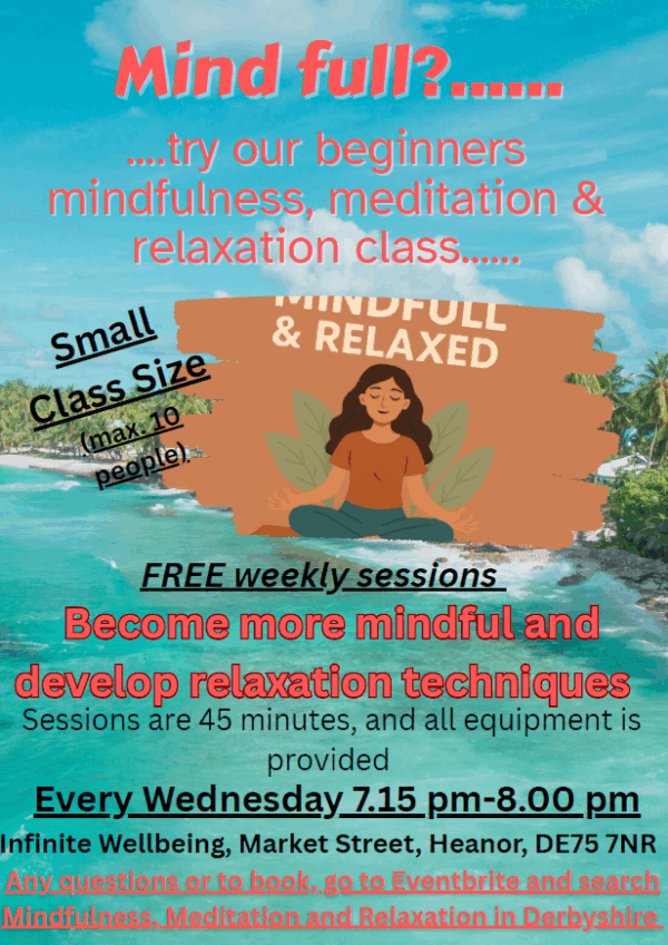 Starting 1st October Mindfulness Meditation and Relaxation by Kathryn - free of charge