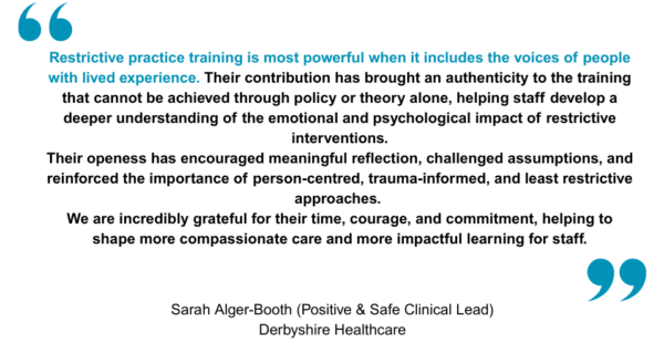 Quote from Positive and Safe Training Team